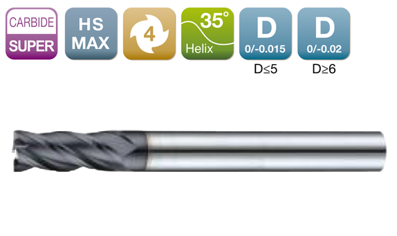 HS-MAX Flat End Mill4-Flute 35°