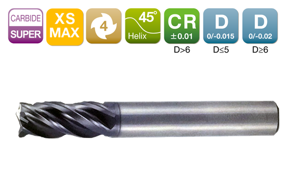 XS-MAX Rudius End Milt 4-Flute 45°