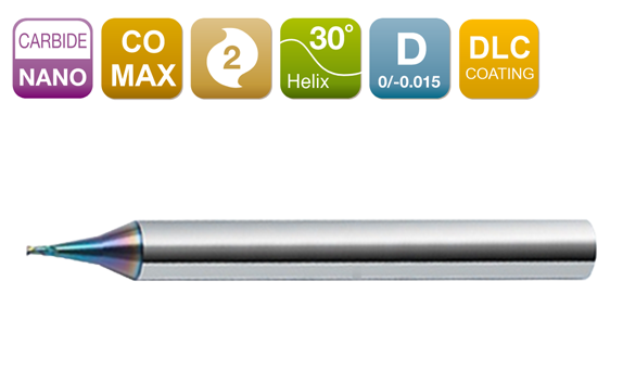 CO-MAX Micro Flat End Mill2-Flute 30°