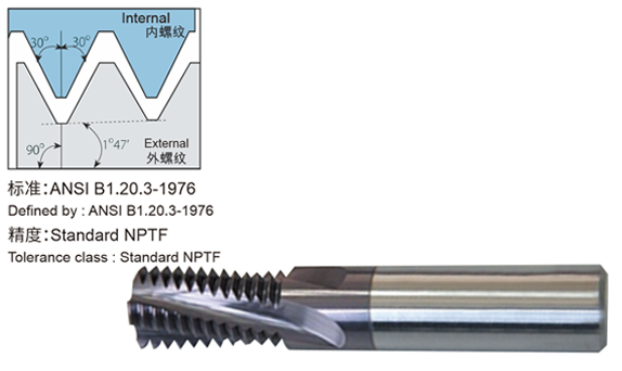 NPTF solid carbide thread mill