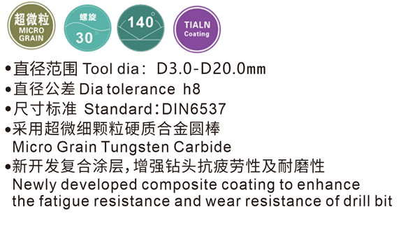 HKD- HIGH PERFORMANCE DRILLS WITH OIL HOLE 8D (END MILL SHANK)
