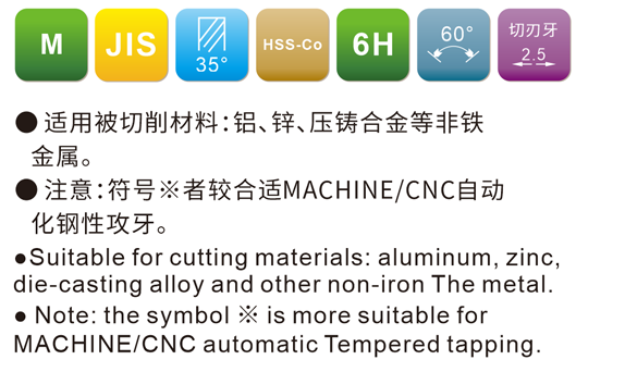 JIS Metric Spiral Fluted Taps, for Copper & Aluminum Alloy
