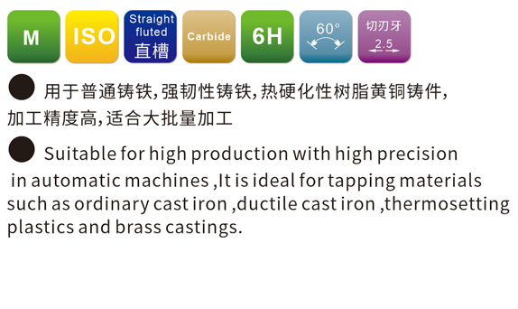 JIS Metric Carbide Straight Fluted Taps (Hand Taps)
