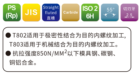 JIS Carbide Spiral Fluted Pipe Taps